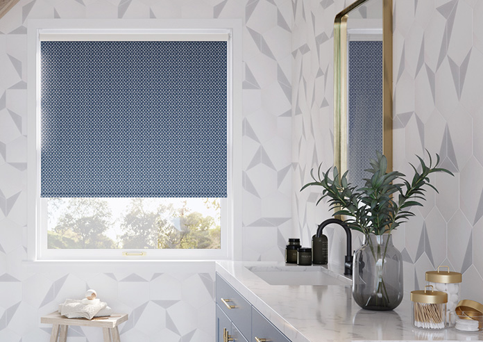 Diamond Tile, Victorian Blue - Twist&Fit Roller Blind - Image 3